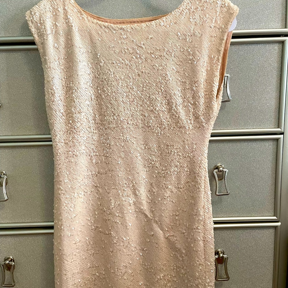 Alice +Olivia champagne sequin dress size XS